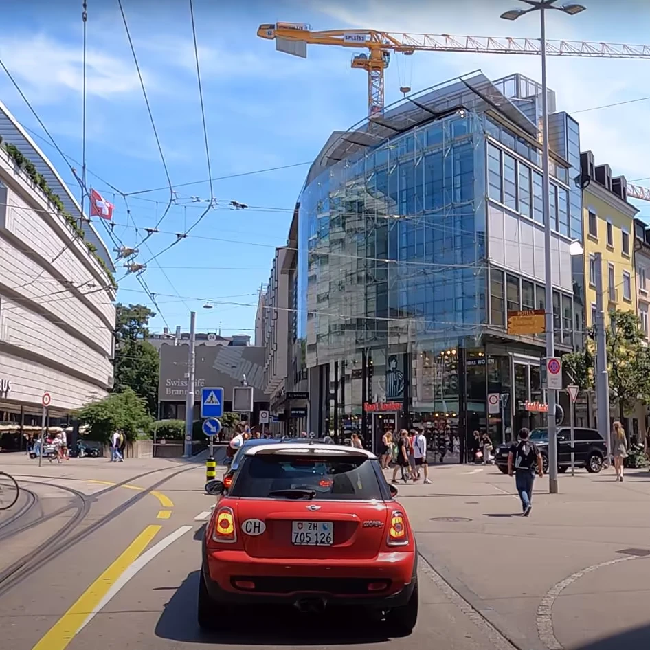 Blick auf die Strasse mit Heatmap